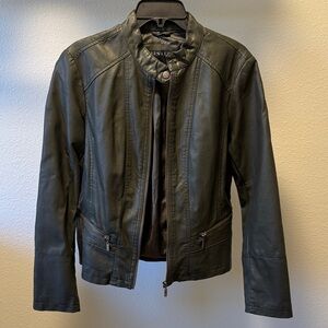 Bernardo Olive Faux Leather Jacket | Medium